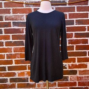 4for $20 Joan Vass medium black and gray stripe top